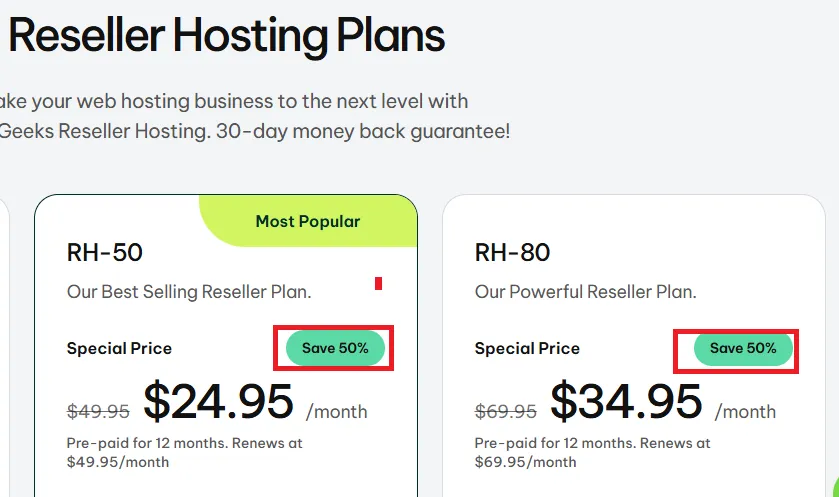 Greengeeks 50% off on hosting plans